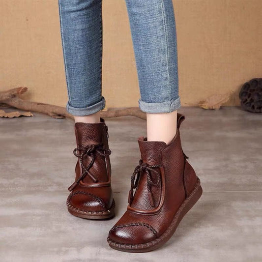 🔥✨【35-40】🌷👢Noutăți 2025 Precomandă începutul toamnei🎉 Ghete vintage din piele moale pentru femei 