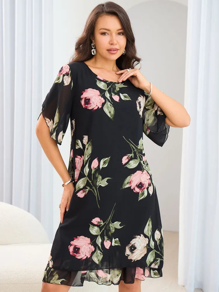 ✨💐【S-5XL】Rochie elegantă, casual, cu imprimeu, vara 2025, ușoară, confortabilă și respirabilă 