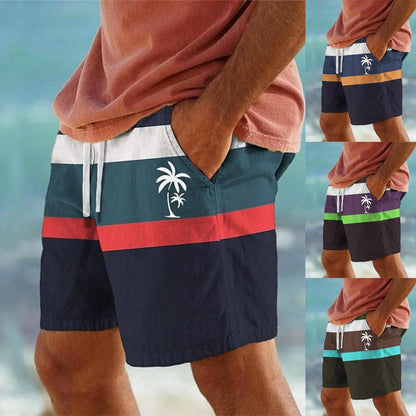 😎🎉【Novedad de verano🔥】Pantalones cortos de hombre con estampado multicolor y estilo elegante: holgados y casuales.