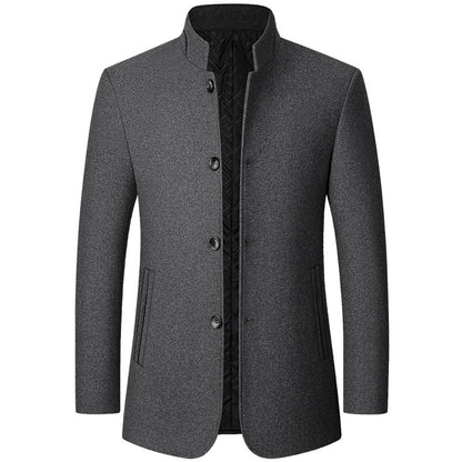 🌞👍【M-4XL】🔥⛄Ново мъжко ежедневно вълнено яке с яка стойка за есен/зима