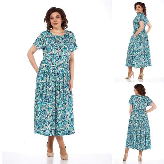 【🔥Ofertă specială】👗🌺【S-5XL】Rochie de vară nouă, de înaltă calitate, din șifon cu imprimeu, 2025