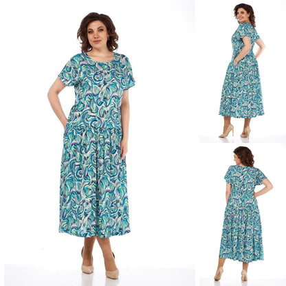 【🔥Ofertă specială】👗🌺【S-5XL】Rochie de vară nouă, de înaltă calitate, din șifon cu imprimeu, 2025 