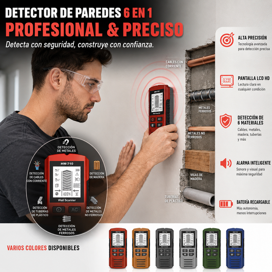 🔍 Detector de pared 2 en 1 – ¡Evita cables y tuberías ocultas!