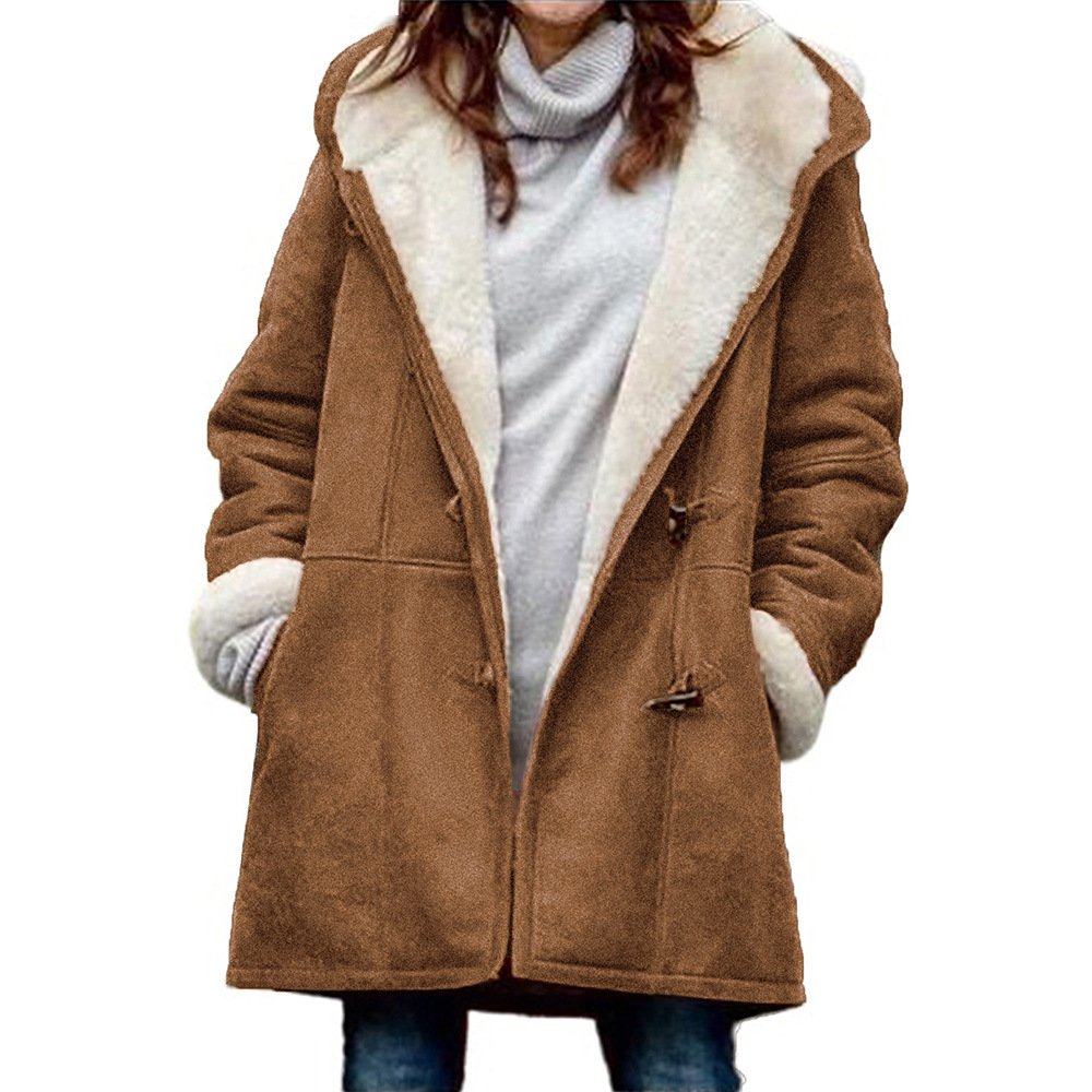 🔥⛄【Ograničeni popust od 50%】✨【S-5XL】Nova modna topla ženska jakna s kapuljačom i podstavom od brušene kože i flisa
