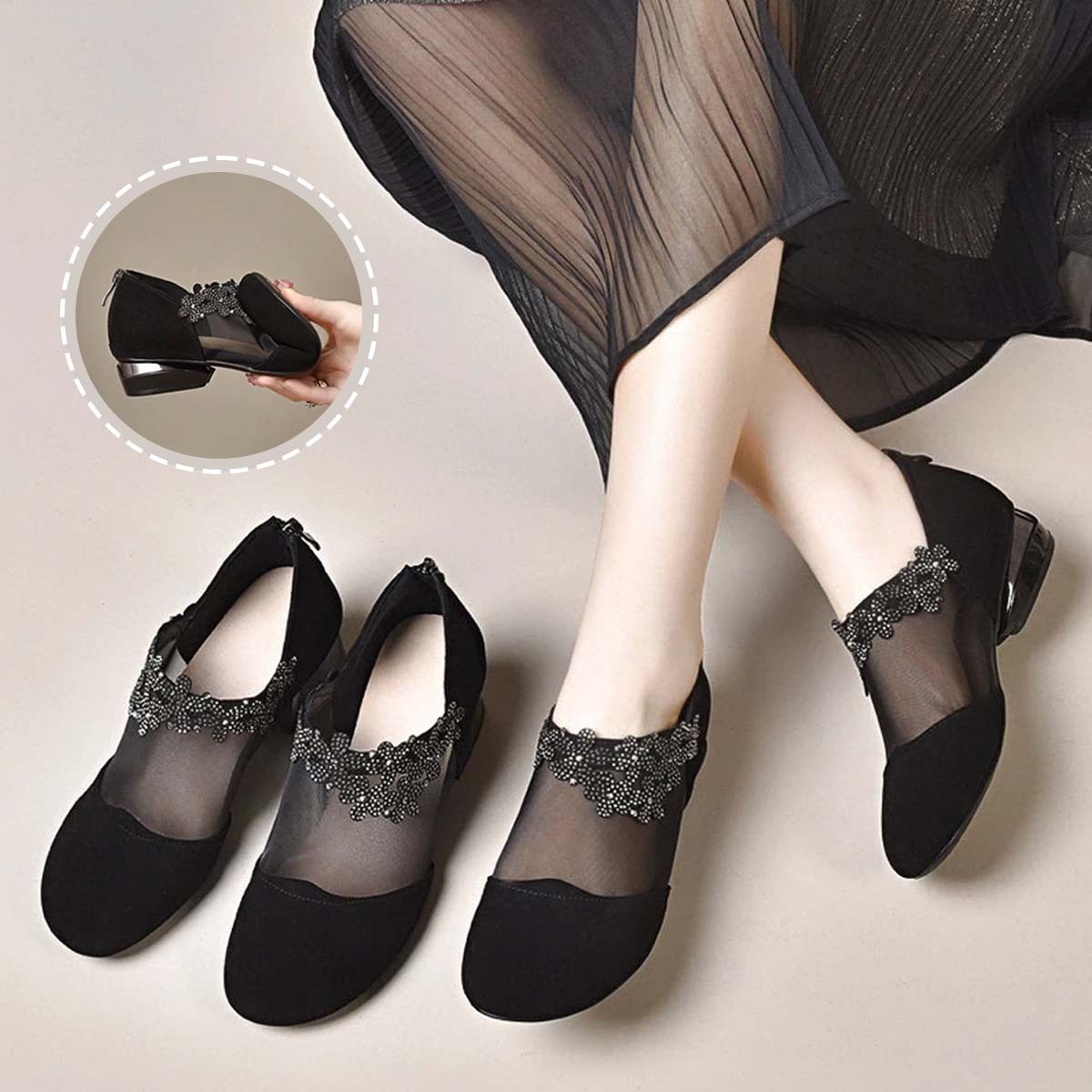 🔥🌷【35-41】✨🍁Есенни и зимни нови модни елегантни обувки на нисък ток за жени с меки подметки