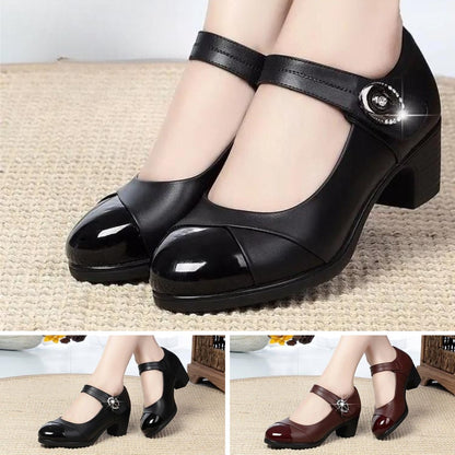 🩰✨【🔥Promoție de vară🔥】【35-42】Pantofi de damă din piele, eleganti și la modă, cu talpă moale și vârf rotund 