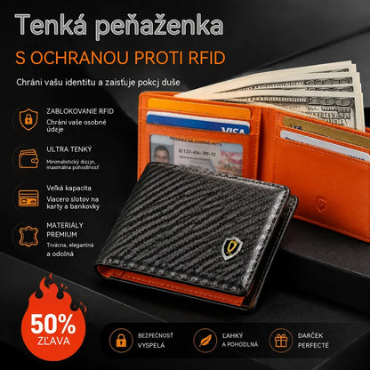 🔥😎【Zľava 50 %✨】Retro pánska peňaženka s RFID ochranou proti krádeži – jednoduchá a elegantná