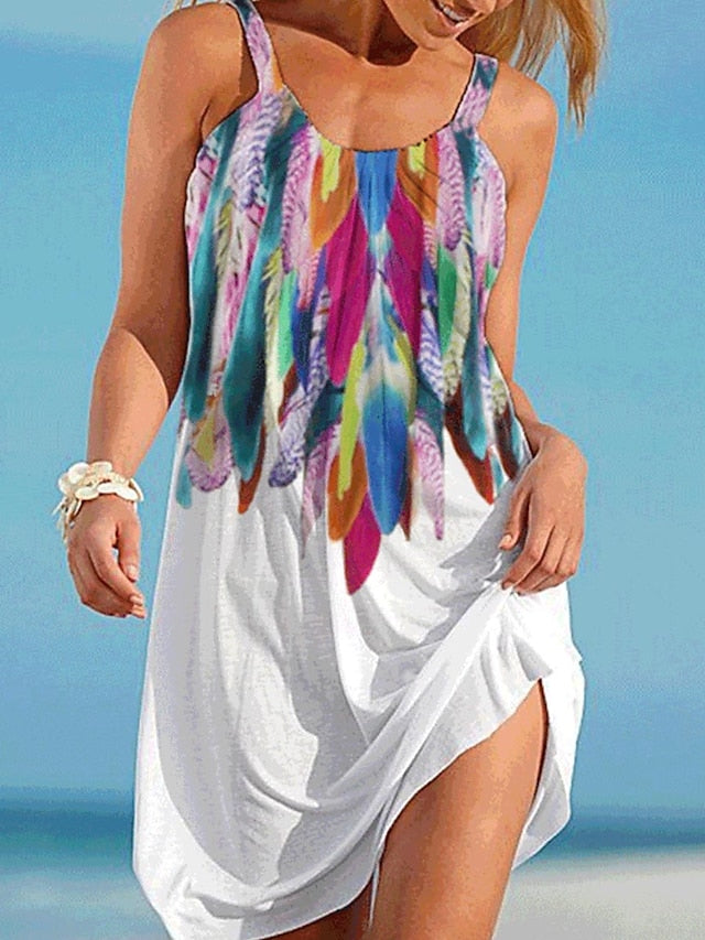 🔥🌴【Posebna ponuda za novi proizvod】【S-5XL】🌈Ljetna nova modna, ležerna haljina za plažu s printom