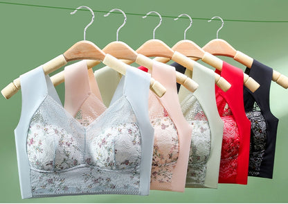 💕🎁【40kg-100kg】Sujetador con estampado de seda helada, transpirable y cómodo