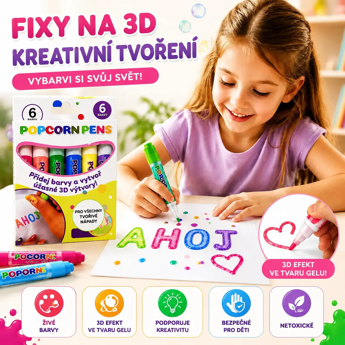 🎁【Kúpte 1 a získajte 1 zadarmo】Detské 3D tlačové pero: Maľovanie bublín s motívom popcornu (DIY)