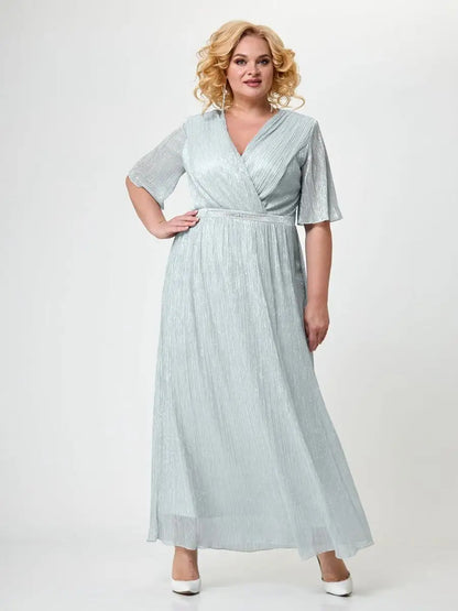 🌷💕【S-5XL】2025 Lato Nowa Moda Elegancka Długa Sukienka z Dekoltem w Serek