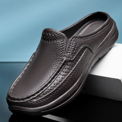 ✨🔥【Καλοκαιρινές εκπτώσεις】【39-45】Ανδρικές casual δερμάτινες παντόφλες, απλές και άνετες