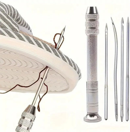 🧵【Compra 1 y recibe 1 gratis】👞 Set de Agujas de Costura Intercambiables 5 en 1 – Kit Profesional para Reparación de Zapatos y Manualidades en Cuero 🛠️✨