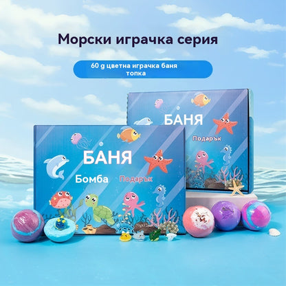 ✨🛀【Опаковка от 12 броя🔥】Топки сол за вана с форма на морски животни, подходящи за деца.