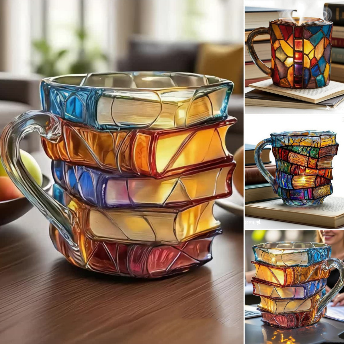 📚 🥤【Kupte jeden, druhý dostanete zdarma】3D malovaný hrnek na kávu ve tvaru knihy