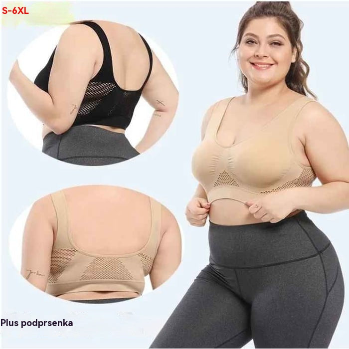 ✨🎉【Pachet de 4】🔥Sutien sport de vară, casual, respirabil, mărime mare ❤️【40-120 kg】 