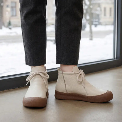 ✨【Veľkosti 35–40】Dámske zateplené členkové topánky z pravej kože – šnurovací model, dostupné v niekoľkých farbách🥰