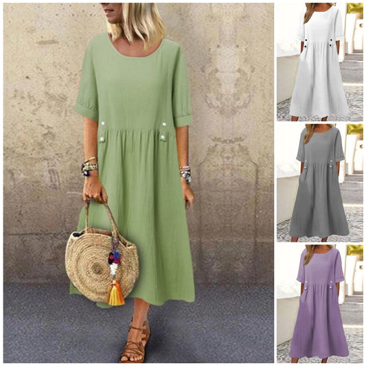 💕✨【🏆Reducere fierbinte】👗Rochie casual de înaltă calitate, simplă, rafinată, nouă de vară 2025 