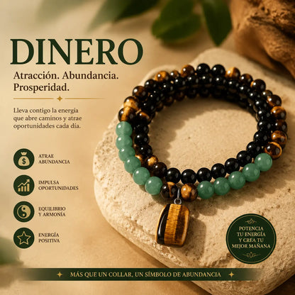 【¡Compra 1 y llévate 1 gratis!】✨(2 piezas) Collar para atraer dinero con colgante de aventurina verde y ojo de tigre