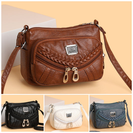 🎀👜【Reducere de vară🔥】【Cumpără o mare, primește o mică gratuită】Geantă de umăr nouă pentru femei, în stil coreean, de vară, confecționată din piele moale 