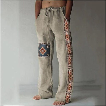 ✨👖【🌈Ograničene zalihe】 【S-6XL】😍 Muške uske pamučne i lanene hlače velikog broja, ležerni, široki boemski stil 