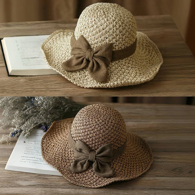 🎀 50% ОТСТЪПКА 👒 | Ретро сламена шапка с панделка – сгъваема и дишаща за лятото