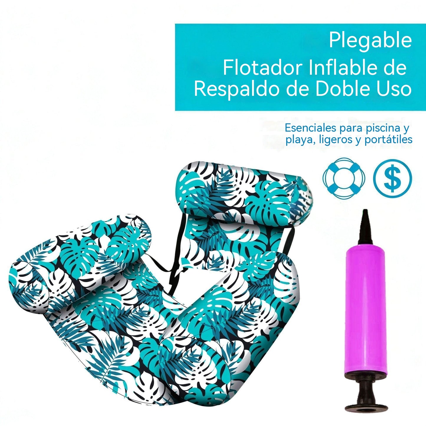💦📢 Sofá inflable para piscina - Asiento plegable con respaldo para juegos acuáticos