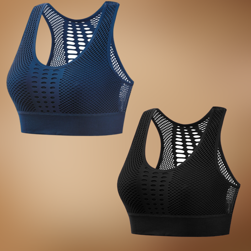 ✨【2 piezas】Sujetador deportivo transpirable con cortes y sin aros para mujer, talla grande 【M~3XL】