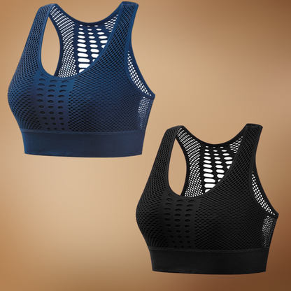 ✨【2 piezas】Sujetador deportivo transpirable con cortes y sin aros para mujer, talla grande 【M~3XL】