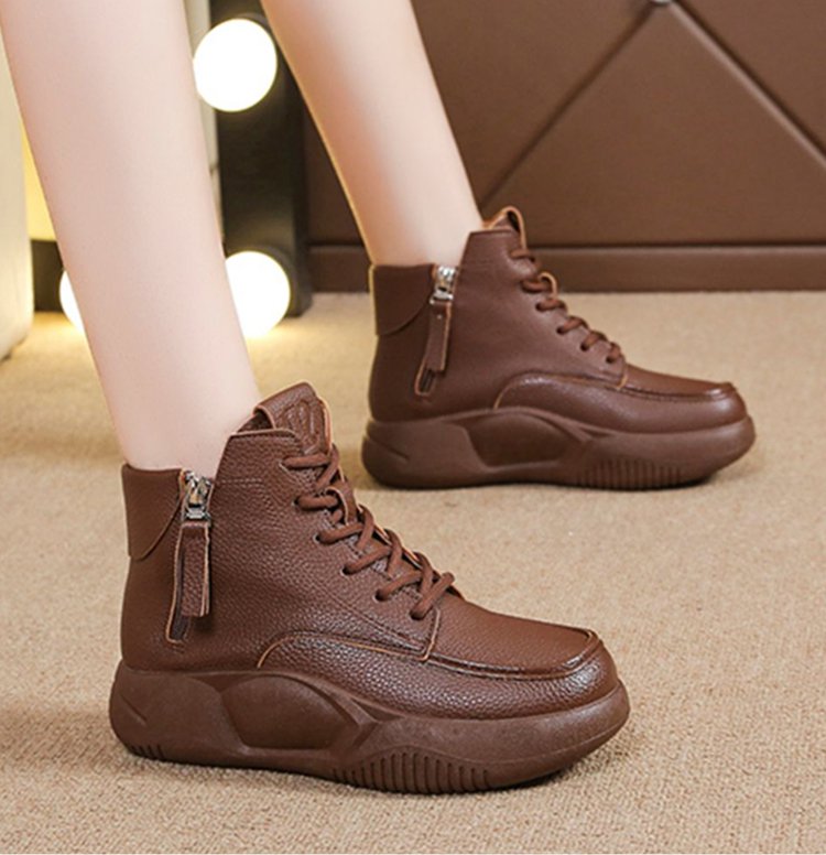 🔥✨【30% REDUCERE】Cizme Martin casual din piele, noi de toamnă, cu talpă groasă, la modă și confortabile
