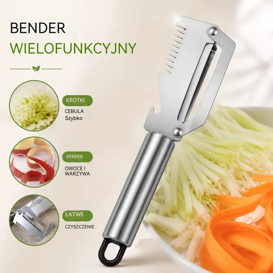 ✅【Kup 1, a 2 dostaniesz gratis!】🧅🔪 Wielofunkcyjny obierak kuchenny 3 w 1: obiera, kroi i otwiera kapsle od butelek! 🔥