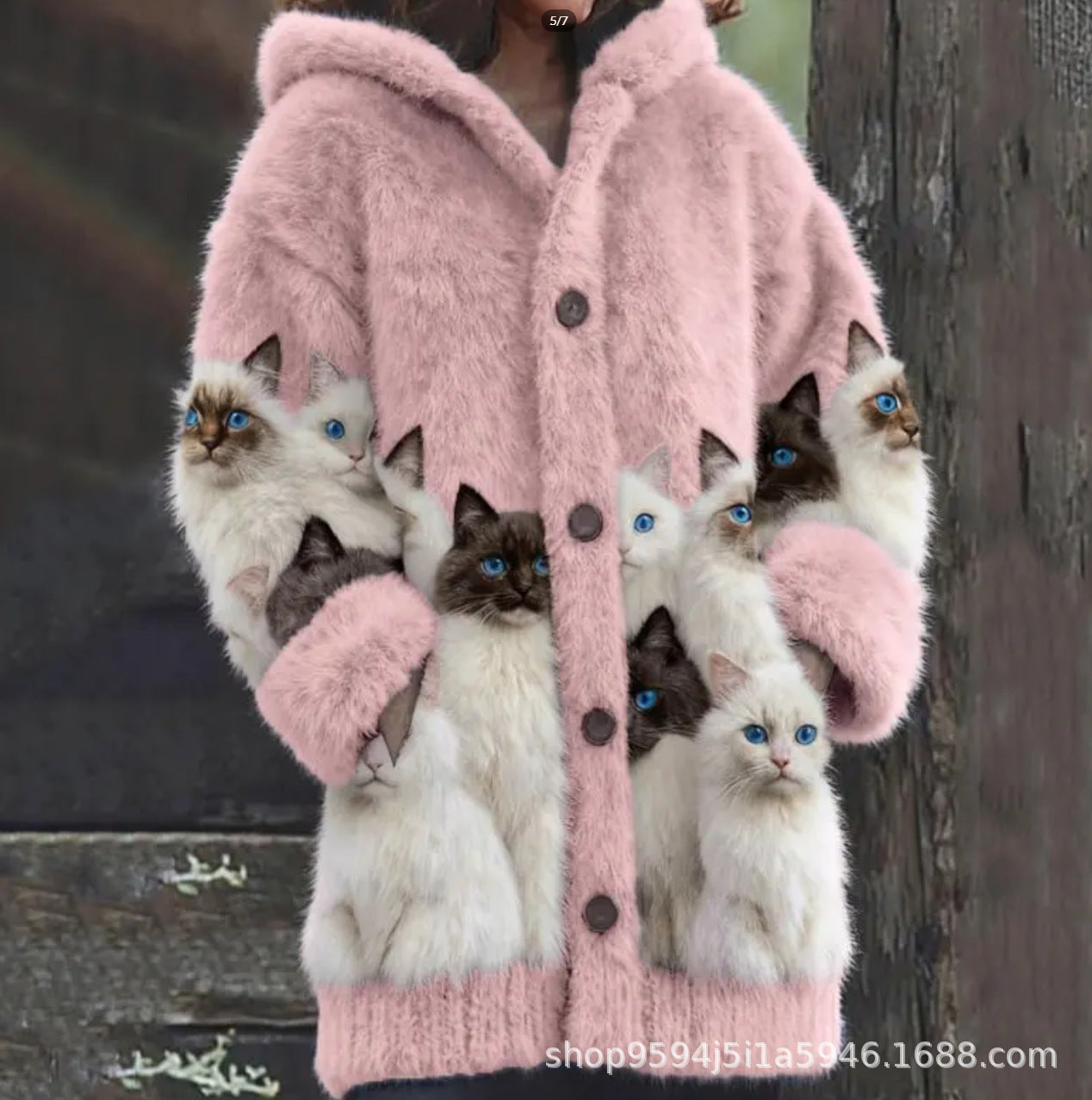 🔥🐾【50% отстъпка за ограничено време】Дамско яке с качулка, стилно и сладко, с животински принт🧥✨