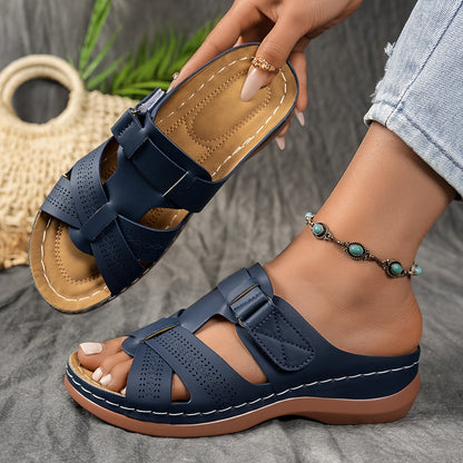 【Tallas 35-43】Sandalias de cuero genuino de alta calidad, diseño de suela gruesa, ✅️suaves y antideslizantes, ✅️elegantes y versátiles