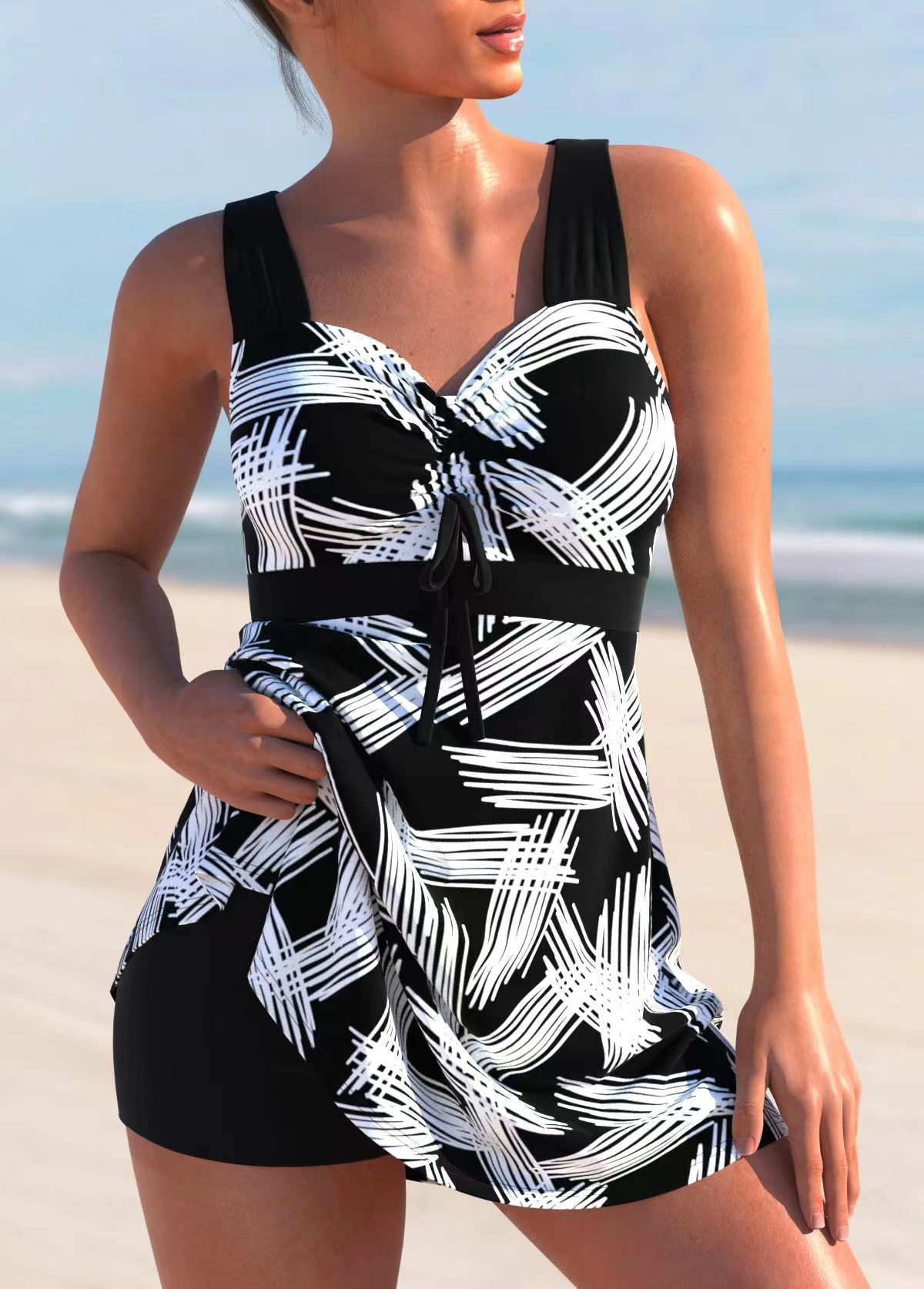 🩱🏖️【S-4XL】Nuevo conjunto de trajes de baño para mujer con estampado 2025