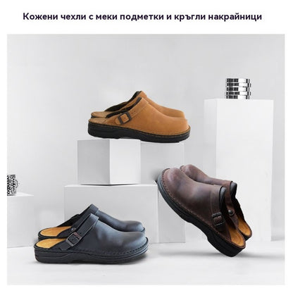 👞Специална цена✅【38-48】Чехли от естествена кожа, мека подметка, изключително удобни за носене✅️Унисекс