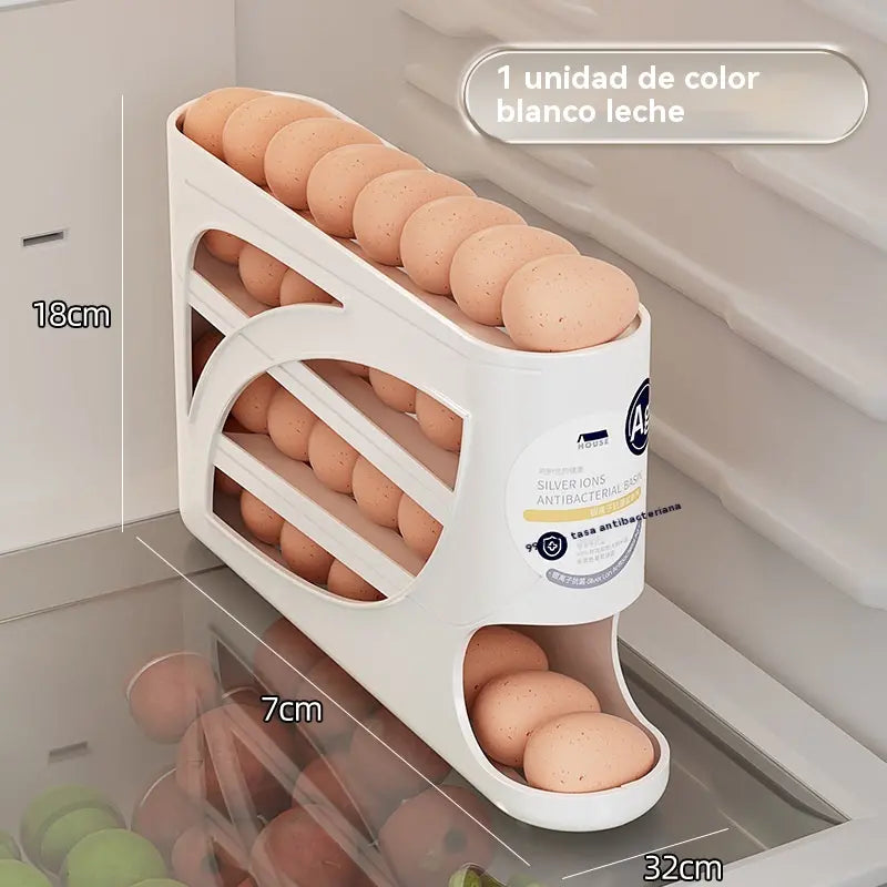 🔥🍳【Compra uno y llévate otro gratis】【Capacidad para 30 huevos】Caja deslizante para almacenar huevos – reposicionamiento automático