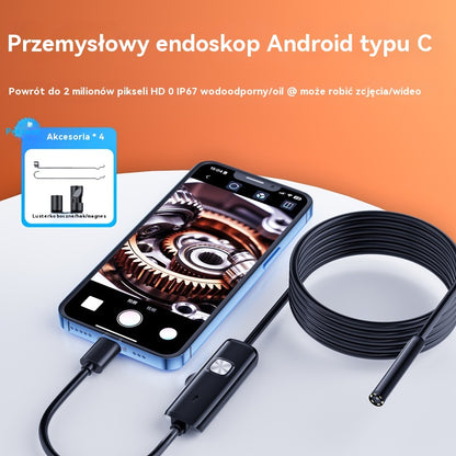 📱🏆 Nowy 7-milimetrowy endoskop przemysłowy z bezpośrednim podłączeniem kamery typu C do telefonów z systemem Android (endoskop wodoodporny)
