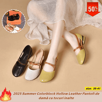 🔥🌴【35-41】Sandale de damă la modă, vara 2025, elegante, din piele naturală, toc mic, talpă moale