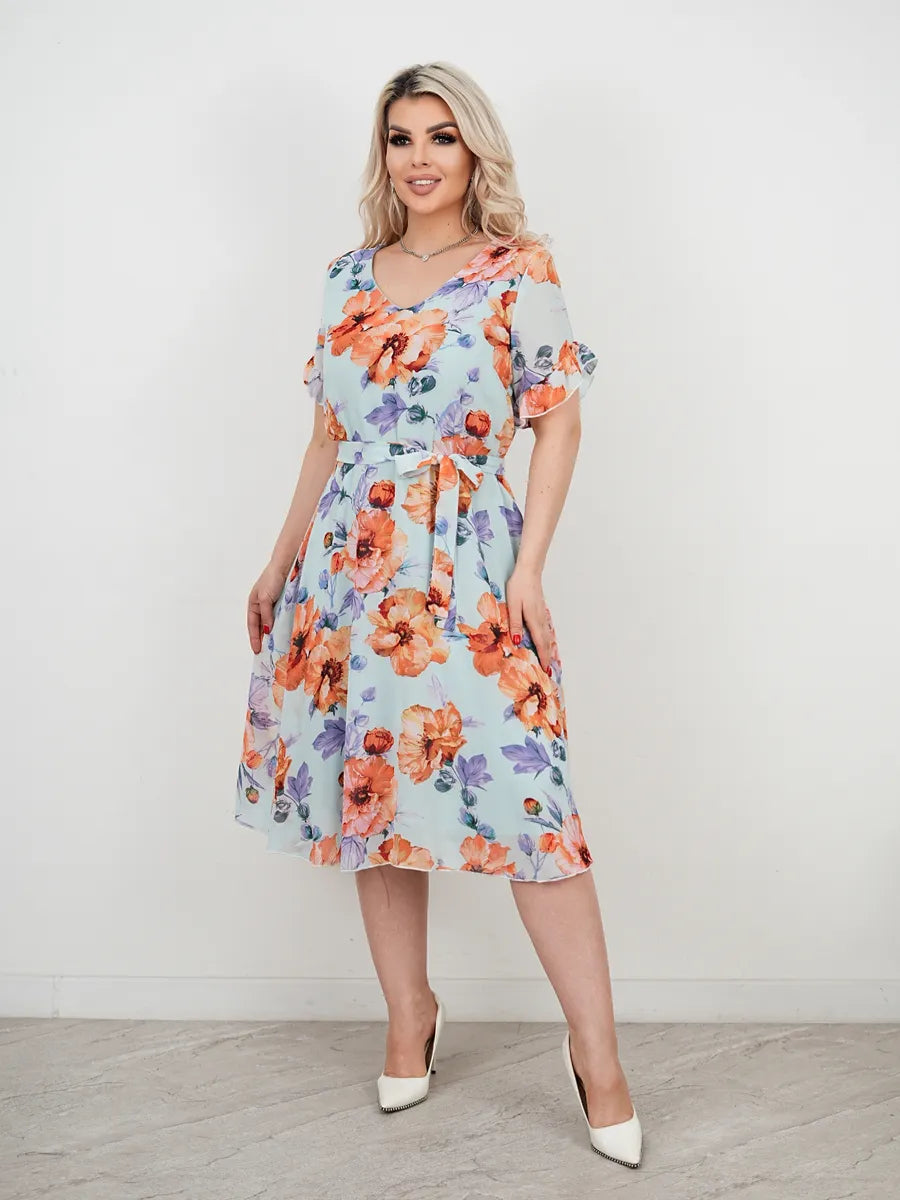 💐💛【S-5XL】2025 lato nowa wysokiej jakości elegancka sukienka z nadrukiem, modna i uniwersalna