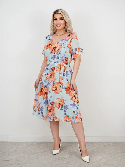 💐💛【S-5XL】2025 lato nowa wysokiej jakości elegancka sukienka z nadrukiem, modna i uniwersalna