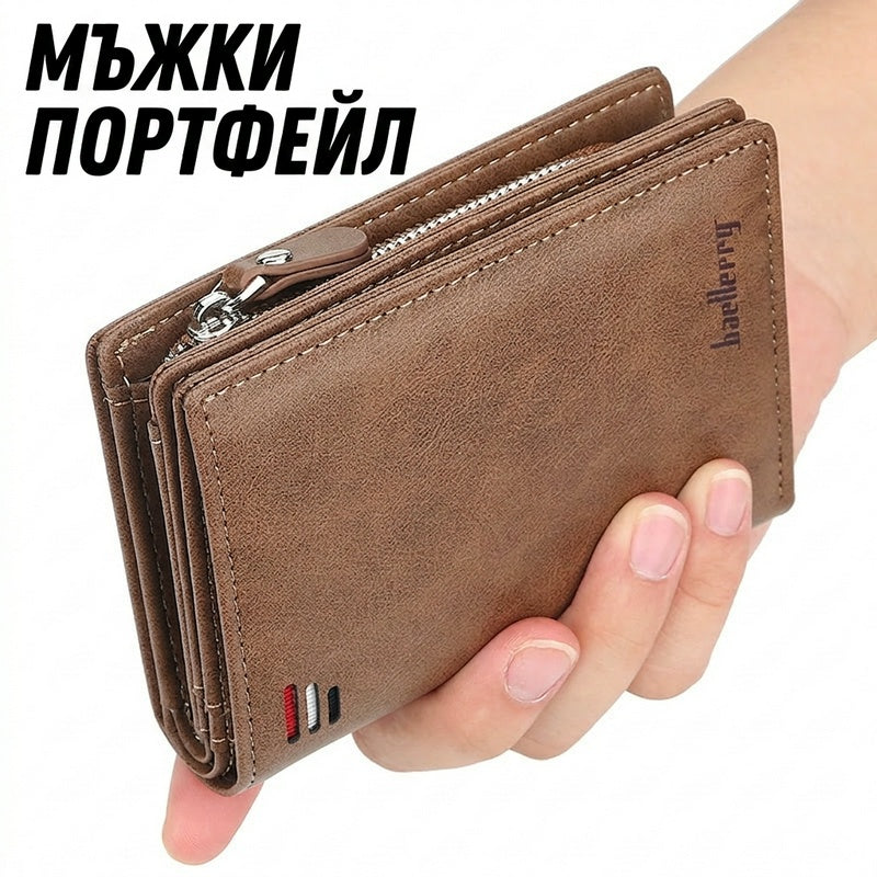 🔥💥Нов мъжки портфейл, ретро стил с множество отделения за карти