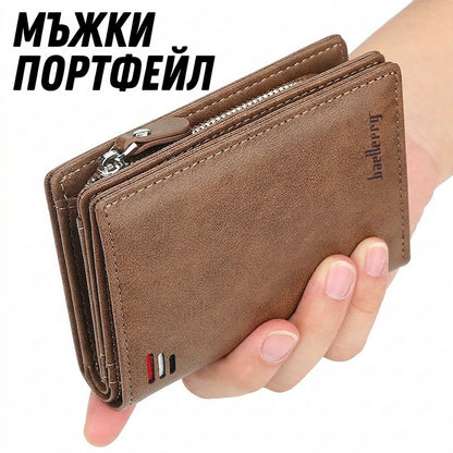 🔥💥Нов мъжки портфейл, ретро стил с множество отделения за карти