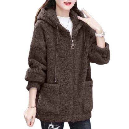 🔥✨【M-4XL】2025 Zimowa nowa moda damska pluszowa wełniana polarowa kurtka z kapturem