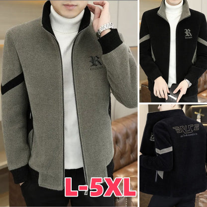 👍😎【50% popust🔥】【L-5XL】Nova zimska visokokakovostna moška topla volnena jakna, podložena s flisom in odebeljena