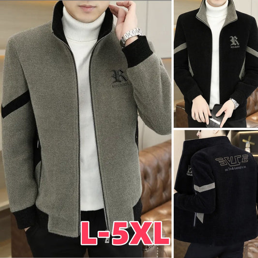 👍😎【50% popust🔥】【L-5XL】Nova zimska visokokakovostna moška topla volnena jakna, podložena s flisom in odebeljena