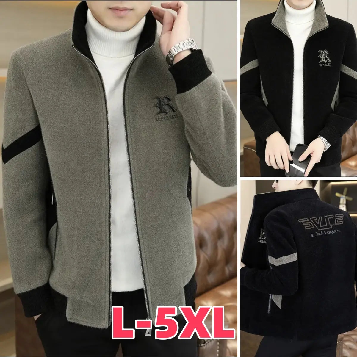 【50% popust】【L-5XL】Nova zimska visokokakovostna moška topla volnena jakna, podložena s flisom in odebeljena