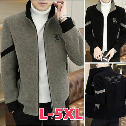 【50% popust】【L-5XL】Nova zimska visokokakovostna moška topla volnena jakna, podložena s flisom in odebeljena