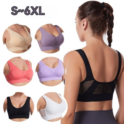 ✨🎉【Pachet de 4】🔥Sutien sport de vară, casual, respirabil, mărime mare ❤️【40-120 kg】 