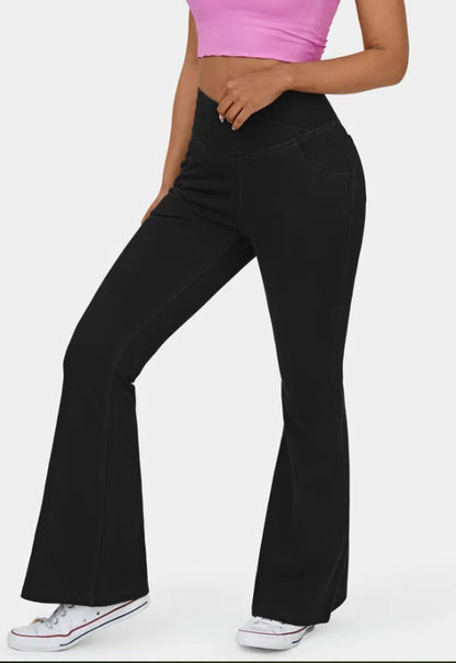🔥✨【XS-4XL】🌷🌈Nowe obcisłe jeansy z wysokim stanem, szerokimi nogawkami, dopasowane do bioder i podnoszące sylwetkę