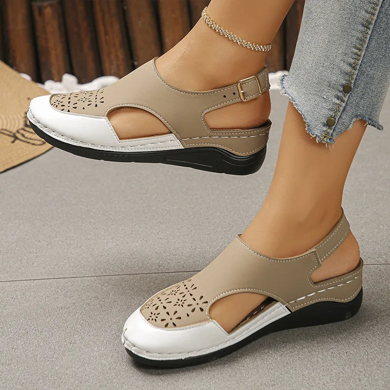 🔥🌈【Tallas 36-43】Nuevas sandalias retro europeas y americanas para mujer - Transpirables y ligeras con correa de hebilla única